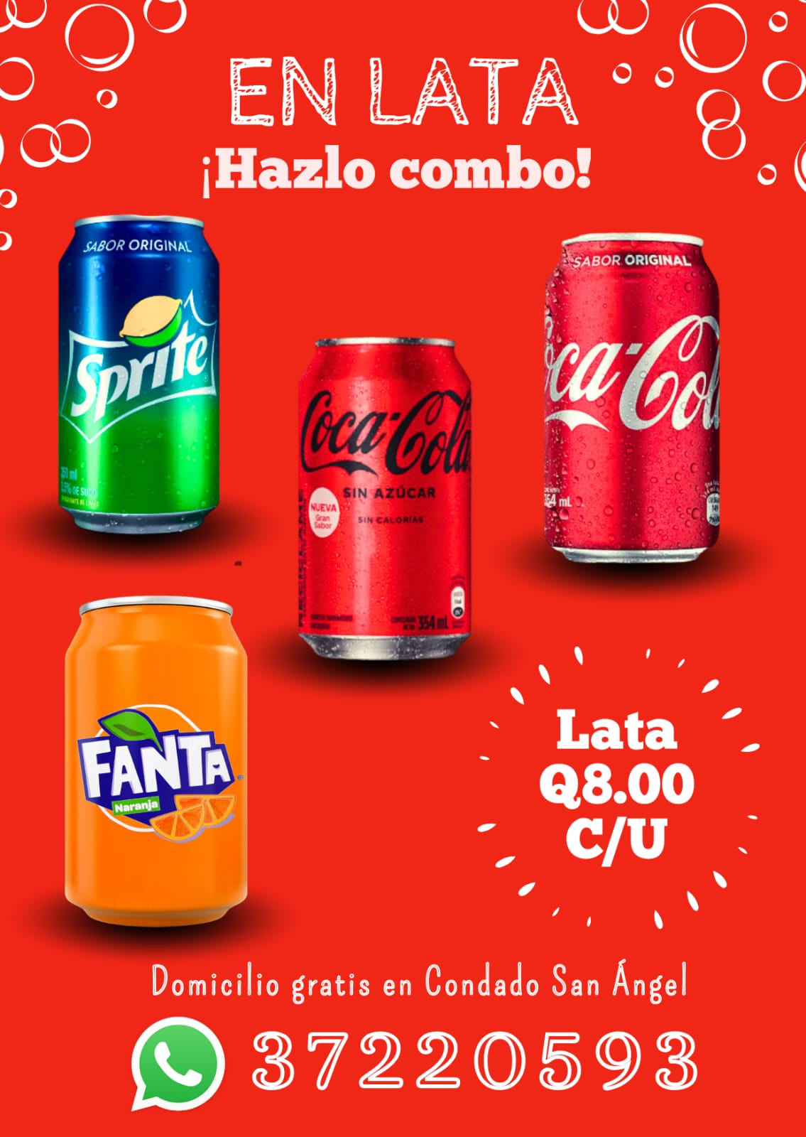 Bebida acompaña Coca Cola lata